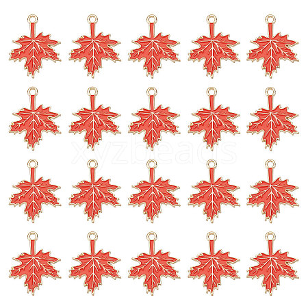 SUNNYCLUE 60Pcs Autumn Theme Rack Plating Alloy Enamel Pendants ENAM-SC0003-37-1