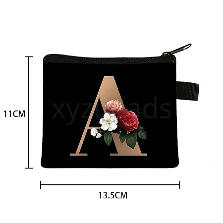 Initial Letter with Flower Cosmetic Bag PW-WG1F7F6-26-1