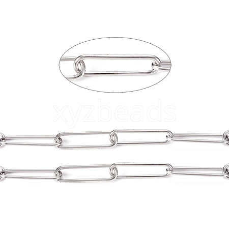 Tarnish Resistant 304 Stainless Steel Paperclip Chains CHS-L022-02C-1