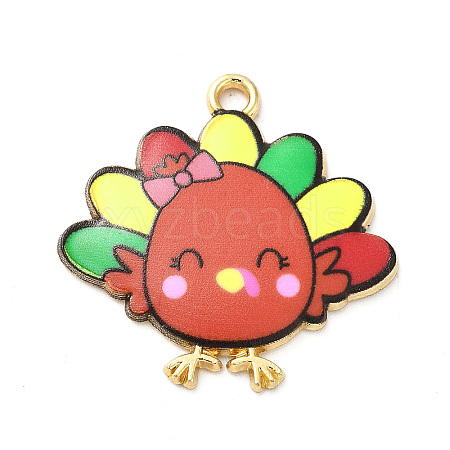 Cute Printed Alloy Pendants ENAM-L040-002B-03-1