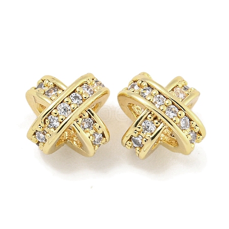 Brass with Clear Cubic Zirconia Charms KK-Q820-21G-1