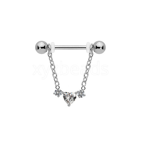 316L Surgical Stainless Steel Crystal Rhinestone Nipple Rings WGE19D8-07-1