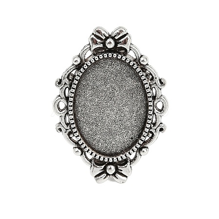 Vintage Adjustable Iron Finger Ring Components Alloy Cabochon Bezel Settings PALLOY-Q300-10AS-NR-1