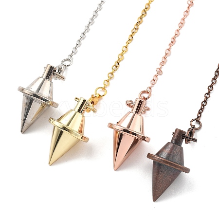 Brass Dowsing Pendulum Big Pointed Cone Pendants KK-H491-06-1