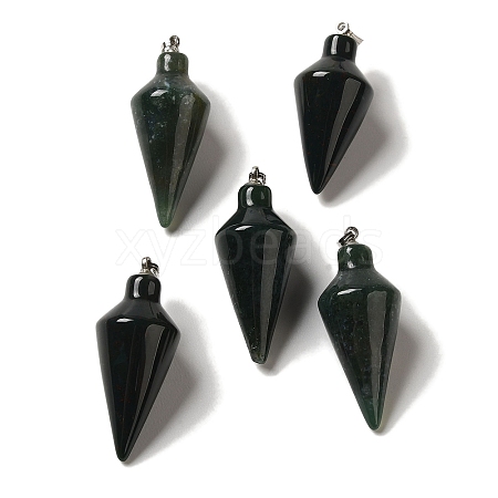 Natural Indian Agate Pendants G-Z055-02P-14-1