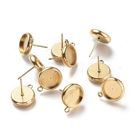 Ion Plating(IP) 304 Stainless Steel Stud Earring Settings STAS-I161-01D-G-1