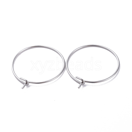 316 Surgical Stainless Steel Hoop Earring Findings STAS-J025-01B-P-1