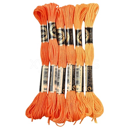 6Bundles 6 Colors Polyester Embroidery Floss OCOR-YW0001-24F-1