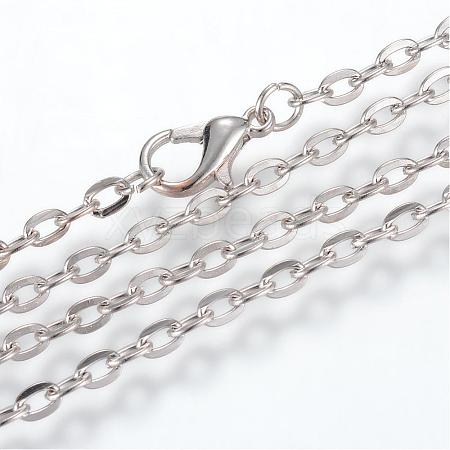 Iron Cable Chains Necklace Making MAK-R013-60cm-P-1