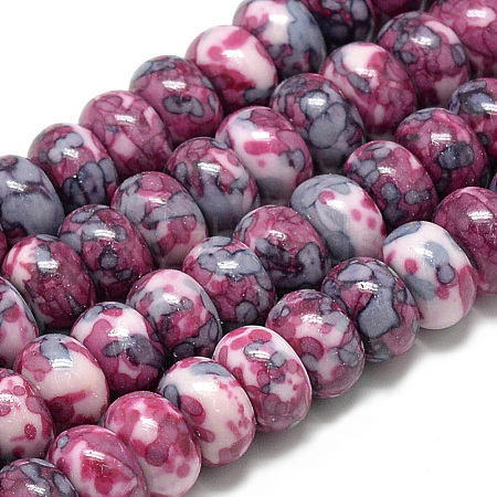 Synthetic Ocean White Jade Beads Strands G-S257-5x10mm-09-1