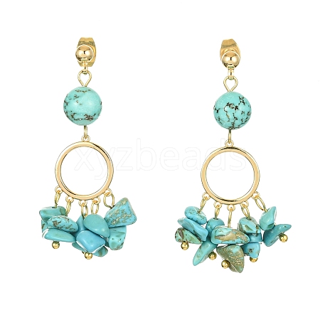 Golden Brass Ring Chandelier Earrings EJEW-TA00289-04-1