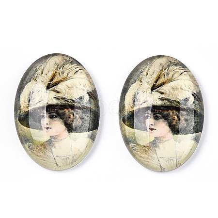 Glass Cabochons GGLA-T004-01O-1