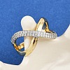 Brass Micro Pave Cubic Zirconia Cuff Rings RJEW-D326-03G-3