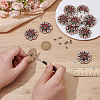20Pcs Flower Zinc Alloy & Rhinestone & Glass Rivets BUTT-NB0001-84B-3