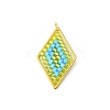 Glass Seed Beaded Rhombus Pendants PALLOY-MZ00528-02-1