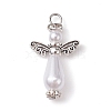 Acrylic Imitation Pearl with Alloy Pendants PALLOY-JF02477-1