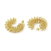 Vacuum Plating 201 Stainless Steel C-shape Stud Earrings with 304 Stainless Steel Pins EJEW-A098-06G-2