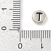 925 Sterling Silver Flat Round with Letter Beads LS-STER-G044-01AS-T-3