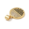 Brass Micro Pave Cubic Zirconia Pendants KK-B059-35G-C-3