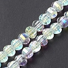 Electroplate Transparent Glass Beads Strands EGLA-K015-13G-2