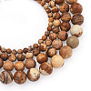 4 Strands 4 Sizes Natural Picture Jasper Beads Strands G-TA0001-29-2