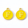 Golden Plated Alloy Enamel Charms ENAM-S118-09F-2