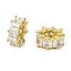 Brass Micro Pave Cubic Zirconia Beads KK-K297-41G-1