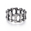 Steampunk Style 304 Stainless Steel Wide Band Rings RJEW-D073-01-AS-1