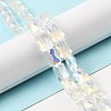 AB Color Plated Transparent Glass Beads Strands EGLA-P051-06A-A09-5