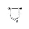 316L Surgical Stainless Steel Crystal Rhinestone Nipple Rings WGE19D8-08-1