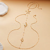 Ocean Alloy & Iron Starfish Shell Shape Back Chain Necklaces for Backless Dress with Imitation Pearl WG9F3AC-01-4