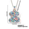 Brass Pave Colorful Cubic Zirconia Letter Pendant Box Chain Necklaces NU0575-47-1