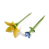 Handmade Lampwork Birthday Flower & Vase Set for Tabletop Display LAMP-D007-002C-3