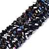 Electroplate Opaque Glass Beads Strands EGLA-Q139-01A-C18-1