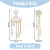 FIBLOOM 2 Pairs 2 Style Alloy Cloud Chandelier Earrings EJEW-FI0002-24-2