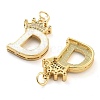 Brass Micro Pave Clear Cubic Zirconia Pendants KK-G498-01D-02-2