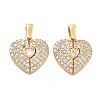 Brass Micro Pave Cubic Zirconia Pendants KK-B125-33G-1