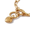 316 Stainless Steel Paperclip Chain Bracelet with Heart Charm for Women BJEW-G655-07G-3