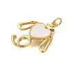 Rack Plating Brass Pave Natural Shell Pendants ZIRC-F142-05G-2