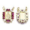 Brass Micro Pave Cubic Zirconia Pendant Link ZIRC-S067-095B-NF-2