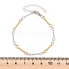 Two-tone 304 Stainless Steel Twisted Rope Link Chain Bracelets for Women BJEW-A160-09GP-4