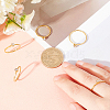 5Pcs 5 Style Flat Round Rhinestone Finger Rings RJEW-UN0001-08-2