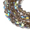 Electroplate Transparent Glass Beads Strands EGLA-K015-18L-3