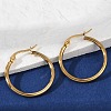 PVD Vacuum Plating 201 Stainless Steel Hoop Earrings with 304 Stainless Steel Pins for Women EJEW-D279-12G-02-5