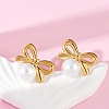 304 Stainless Steel Natural Shell Stud Earrings EJEW-G423-10G-01-2