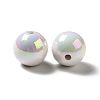 UV Plating Rainbow Iridescent Acrylic Beads PACR-D070-01F-3