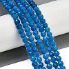 Natural Blue Agate(Dyed & Heated) Beads Strands G-R009-A02-01-1