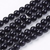 Natural Black Onyx Round Beads Strands X-G-L087-8mm-01-1