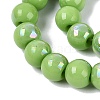 Electroplate Opaque Glass Beads Strands LS-EGLA-Q132-6MM-01C-16-3