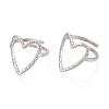 Non-Tarnish 304 Stainless Steel Heart Cuff Ring LS-RJEW-N038-123P-4